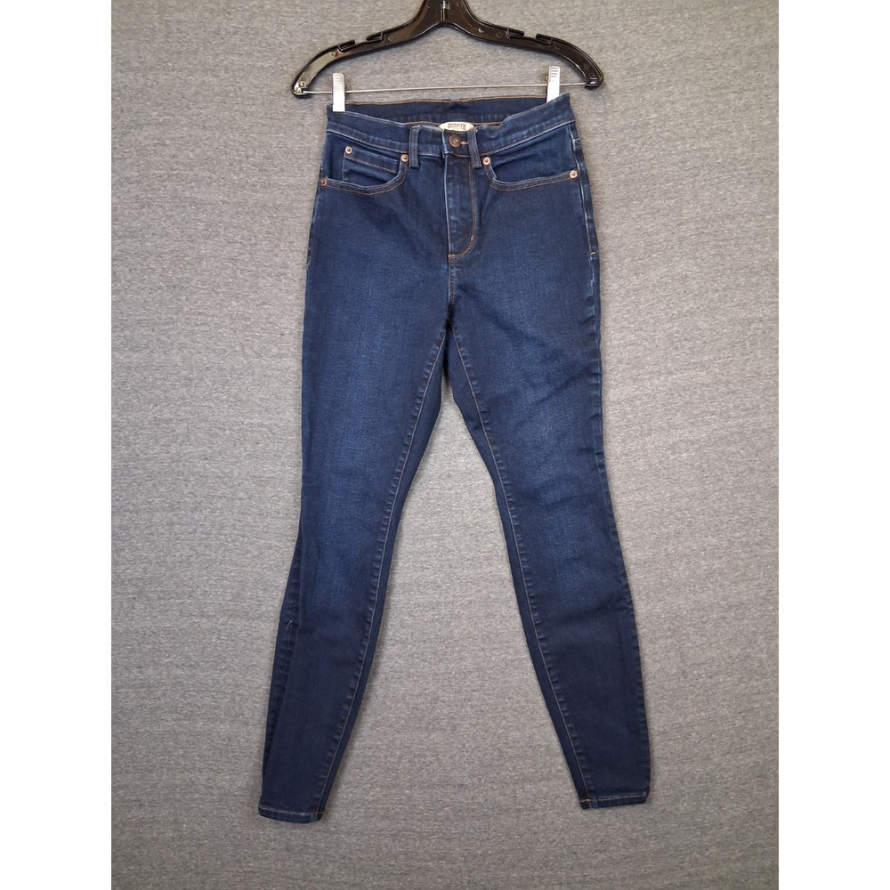 Duluth Womens Jeans 2 Dark Blue Denim Skinny Stretch Classic Minimalist Preppy